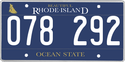 RI license plate 078292