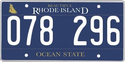 RI license plate 078296