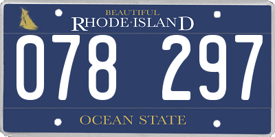 RI license plate 078297