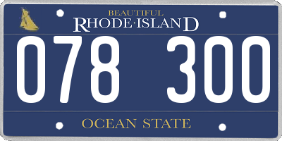 RI license plate 078300