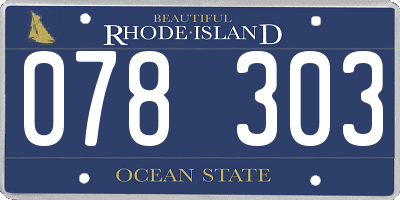 RI license plate 078303