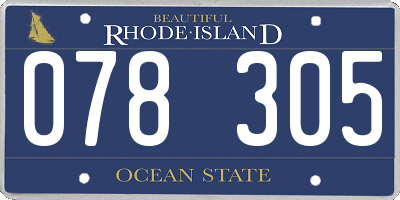 RI license plate 078305
