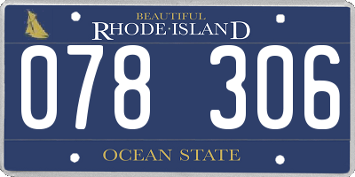 RI license plate 078306