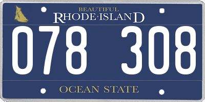 RI license plate 078308
