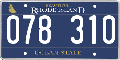 RI license plate 078310