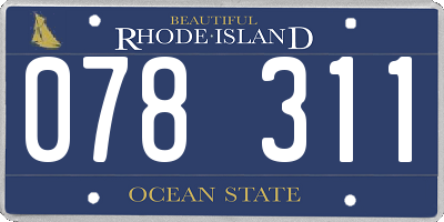 RI license plate 078311