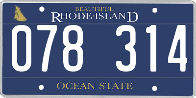 RI license plate 078314