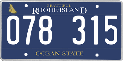 RI license plate 078315