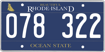 RI license plate 078322