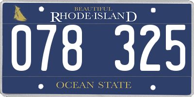 RI license plate 078325