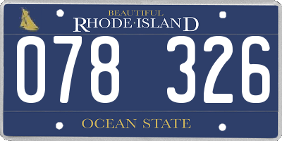 RI license plate 078326