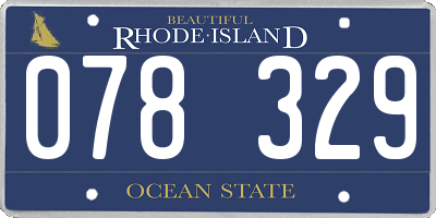 RI license plate 078329