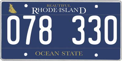 RI license plate 078330