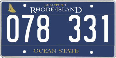 RI license plate 078331