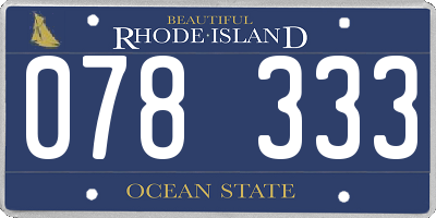 RI license plate 078333