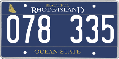 RI license plate 078335