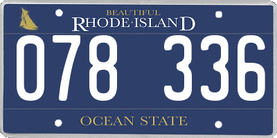 RI license plate 078336