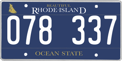 RI license plate 078337