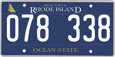 RI license plate 078338