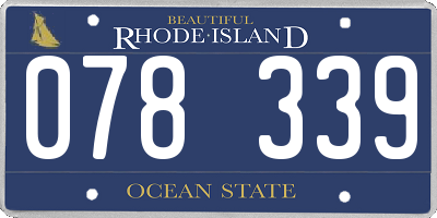 RI license plate 078339