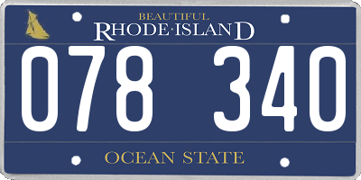 RI license plate 078340