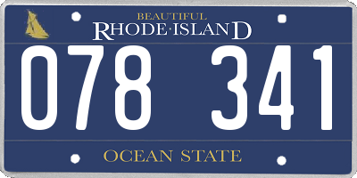 RI license plate 078341