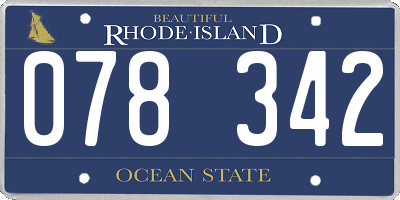 RI license plate 078342