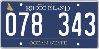 RI license plate 078343