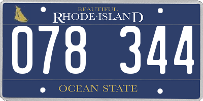 RI license plate 078344