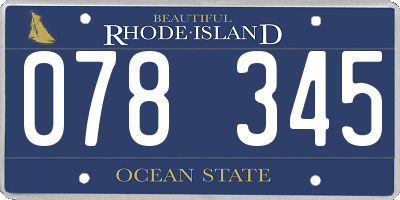 RI license plate 078345