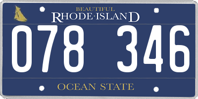 RI license plate 078346