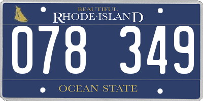RI license plate 078349