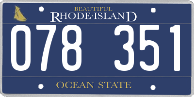 RI license plate 078351