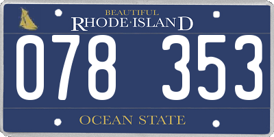 RI license plate 078353
