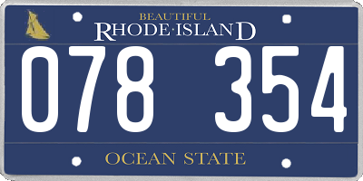 RI license plate 078354