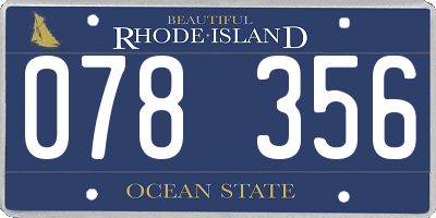 RI license plate 078356