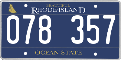 RI license plate 078357