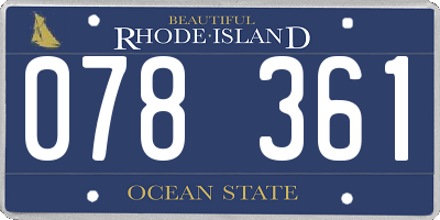 RI license plate 078361