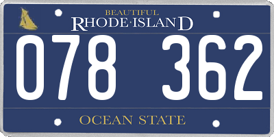 RI license plate 078362