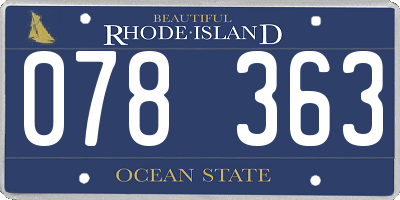RI license plate 078363