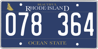 RI license plate 078364