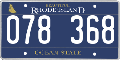 RI license plate 078368