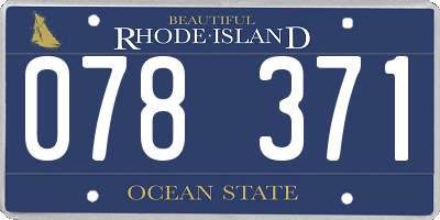 RI license plate 078371