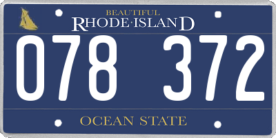 RI license plate 078372