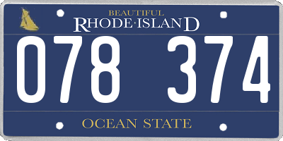 RI license plate 078374