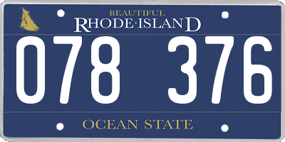 RI license plate 078376