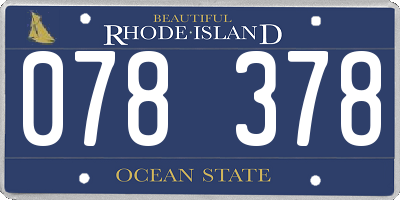 RI license plate 078378