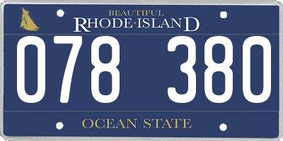 RI license plate 078380