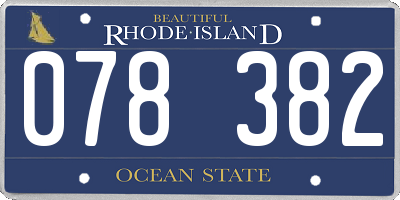 RI license plate 078382