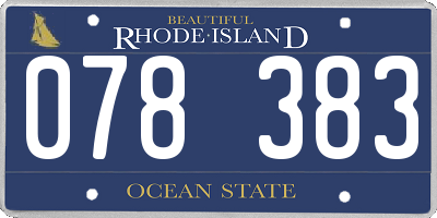 RI license plate 078383
